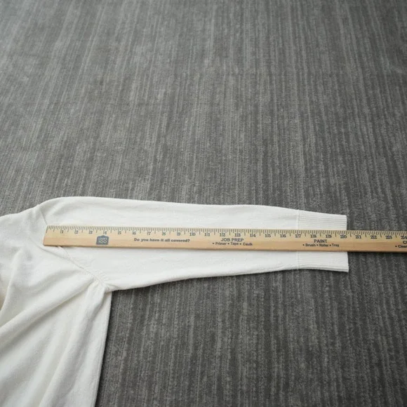 L.L. Bean Sweater Women Cotton Cashmere Pull Over White Long Sleeve Large - Picture 4 of 13